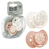 Smoczki uspokajające - LOVI Dynamiczny Smoczek Silikonowy Uspokajający Blossom Ivory 0-3m 2 szt. - miniaturka - grafika 1