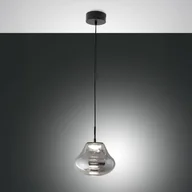 Lampy sufitowe - Fabas Luce Lampa wisząca szklana Deva, możliwość ściemniania, aluminiowy / szary / cynkowy, salon / jadalnia, szkło, nowoczesny - miniaturka - grafika 1