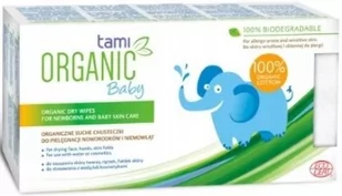 Tami Organic Baby organiczne suche chusteczki z bawełny do pielęgnacji noworodków i niemowląt 30 sztuk 1140900 - Kremy dla dzieci - miniaturka - grafika 1
