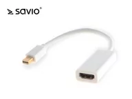 Adaptery i przejściówki - Savio Adapter cl-57 (Mini DisplayPort M - HDMI F; 0,10m; kolor biały) cl-57 - miniaturka - grafika 1