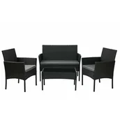 Meble ogrodowe - Zestaw mebli ogrodowych z technorattanu stół, sofa, krzesła dla 4 osób Luiza - miniaturka - grafika 1