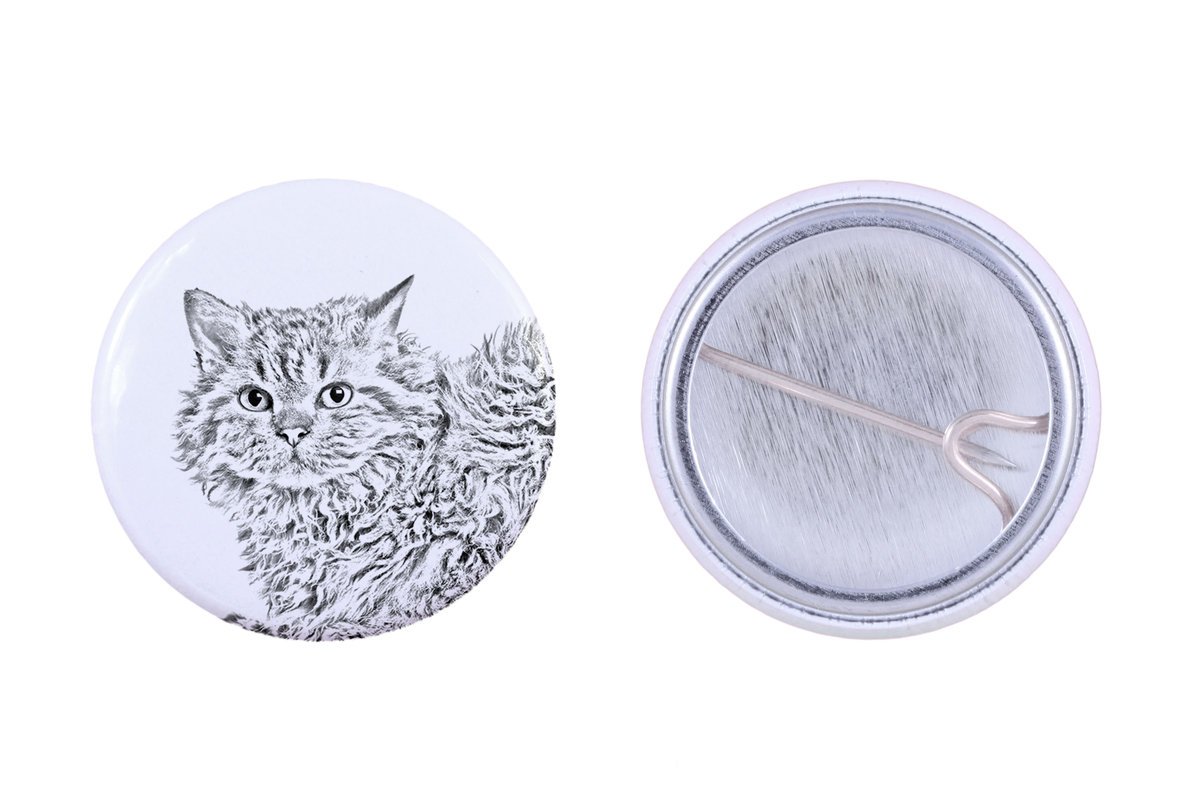 Selkirk Rex Kot długowłosy - ozdoba plecaka, personalizowana przypinka, idealny gadżet dla miłośników zwierząt marki Art-Dog