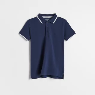 Koszulki dla chłopców - Reserved Reserved - Bawełniane polo - Granatowy - grafika 1
