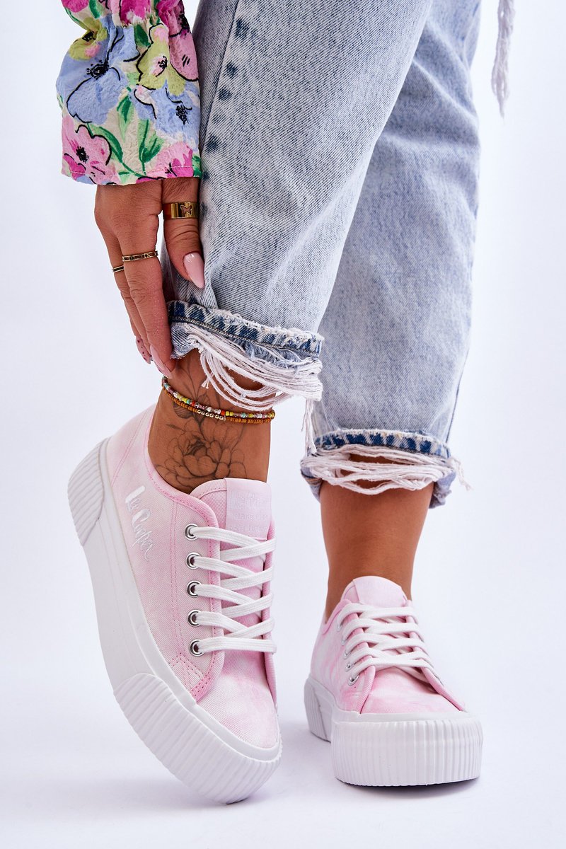 Trampki Na Platformie Lee Cooper LCW-23-31-1781L Różowe-40