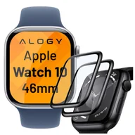 Akcesoria do smartwatchy - Szkło Hybrydowe do Apple Watch 10 46mm Alogy 3D Glass z czarną ramką - miniaturka - grafika 1