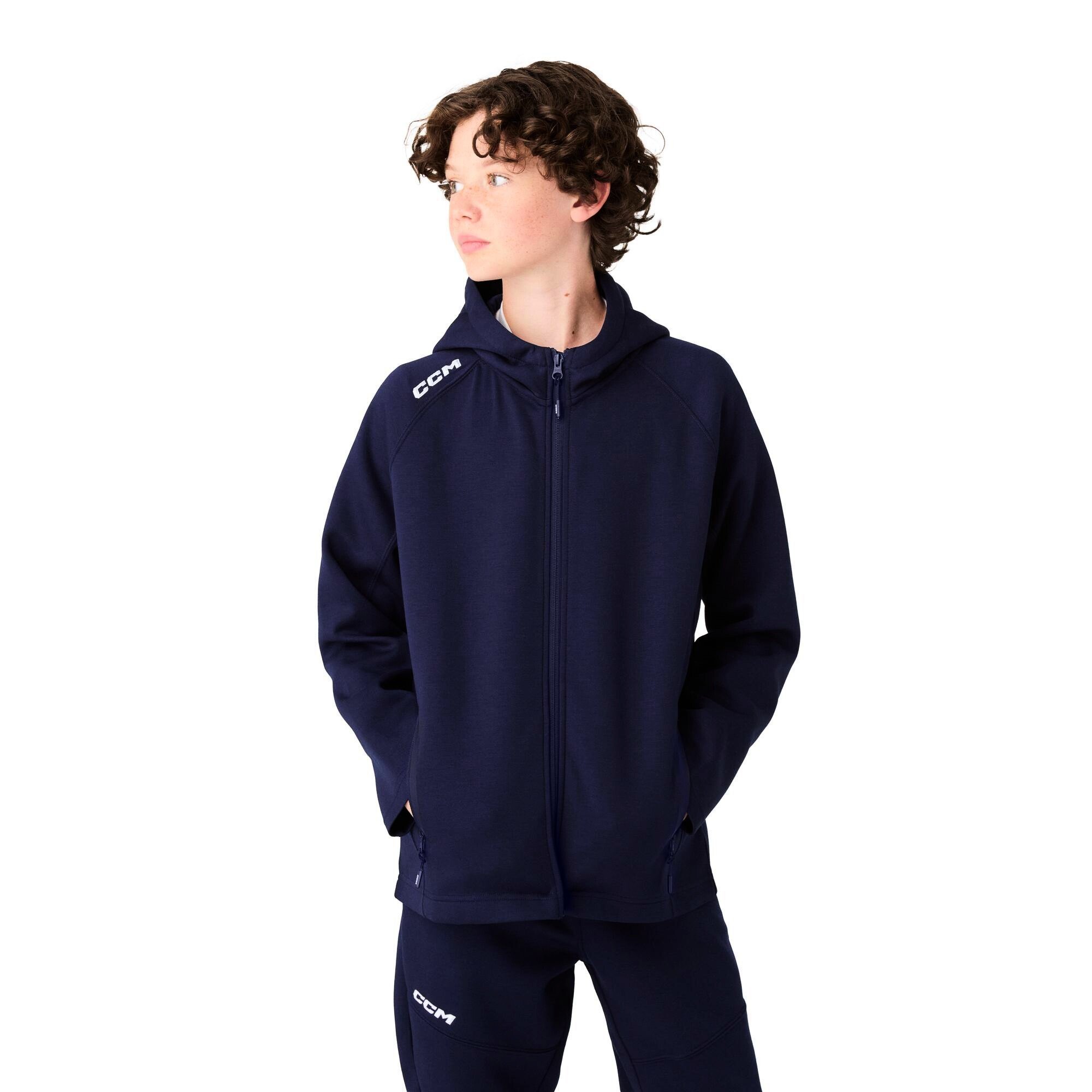 Bluza dziecięca CCM Team Locker Room Full Zip Hoodie Navy L