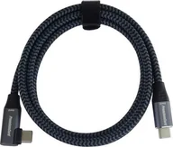 Kable USB - Kabel USB PremiumCord PREMIUMCORD USB-C zahnutý kabel (USB 3.2 Gen2x2, 5A, 100W, 20Gbit/s) 3m, Šedá - miniaturka - grafika 1
