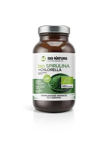 Big Nature Spirulina + Chlorella - suplement diety 200 tab. Bio - suplement - Suplementy naturalne - miniaturka - grafika 1