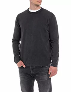 Replay Sweter męski, 098 BLACK, XL - Swetry męskie - miniaturka - grafika 1