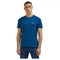 Koszulki męskie - Lee Koszulka męska z logo SS Patch, niebieski, XXL - miniaturka - grafika 1