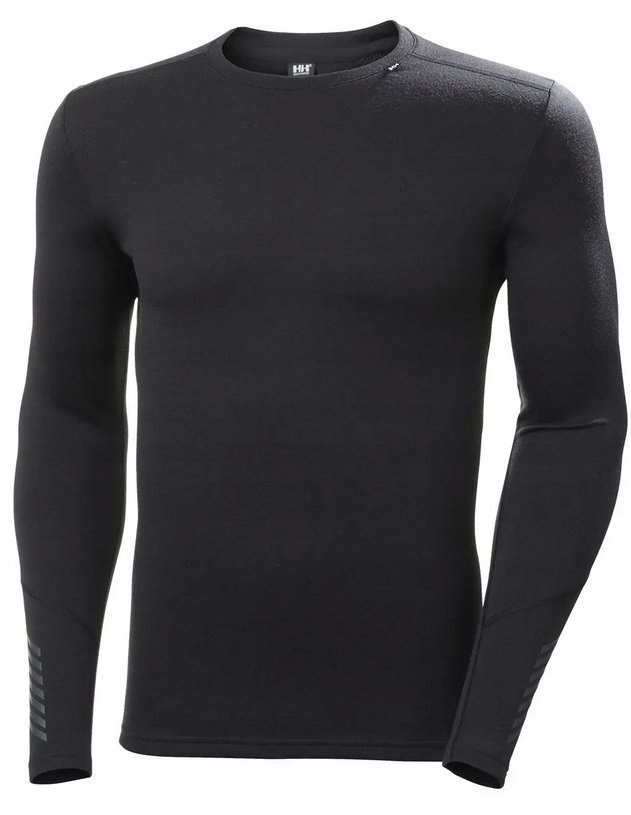 Koszulka Termoaktywna Helly Hansen Lifa Merino Midweight Crew - Black - L