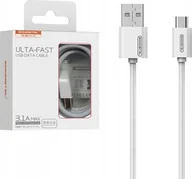 Kable USB - Kabel USB Somostel KABEL USB MICRO 3A SOMOSTEL BIAŁY 3100mAh QUICK CHARGER 1.2M POWERLINE SMS-BP02> - miniaturka - grafika 1