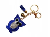 Breloki - Brelok Breloczek Chabrowa Sowa Cyrkonie Do Auta - miniaturka - grafika 1