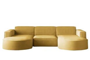 Sofa w kształcie U MODENA narożnik tkanina Poso żółty - Narożniki - miniaturka - grafika 1