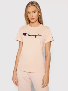 Koszulki i topy damskie - Champion T-Shirt Big Logo 114128 Pomarańczowy Regular Fit - grafika 1