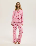 Piżamy damskie - Piżama damska Romance Bloovii różowy XL - miniaturka - grafika 1
