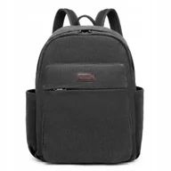 Plecaki szkolne i tornistry - Czarny Plecak Młodzieżowy Szkolny Vintage Bawełniany Płócienny A4 Bossi - miniaturka - grafika 1