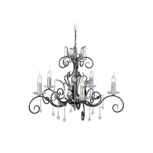 Elstead Lighting Amarilli 5Lt Chandelier Black/Silver AML5 BLK/SILVER Elstead lampa wisząca stylowa świecznikowa AML5 BLK/SILVER) - Lampy sufitowe - miniaturka - grafika 1