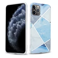 Etui i futerały do telefonów - Pokrowiec Etui Do Apple iPhone 11 PRO w Niebiesko Biało Szary Marmur No. 2 Obudowa Case Cover Silikon Plecki Cadorabo - miniaturka - grafika 1