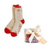 Skarpetki dla dzieci - THUN, Skarpety antypoślizgowe ze 100% bawełnianym pudełkiem, świąteczna kolekcja niespodzianek, pomysł na prezent na Boże Narodzenie, rozmiar U - miniaturka - grafika 1