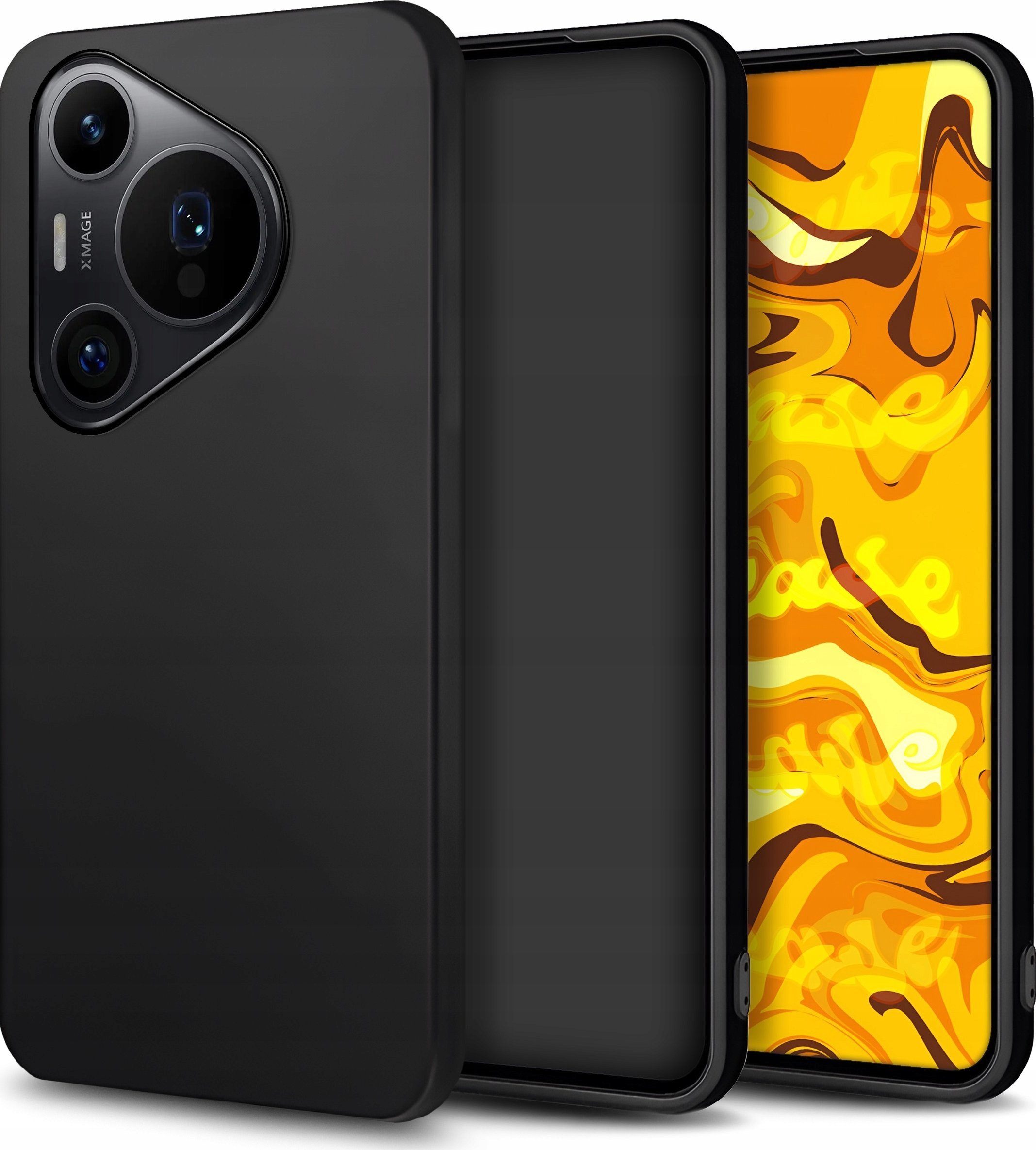 Hello Case ETUI DO HUAWEI PURA 70 PRO GUMOWE OBUDOWA CZARNE MATOWE SILIKON POKROWIEC