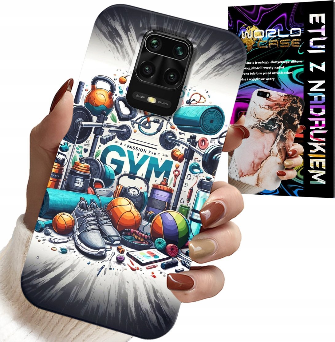 ETUI DO XIAOMI NOTE 9 PRO / 9S - SIŁOWNIA GYM FITNESS SPORT CASE + SZKŁO