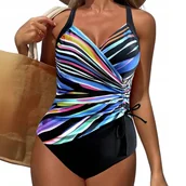 Stroje kąpielowe - WYSZCZUPLAJĄCY STRÓJ KĄPIELOWY JEDNOCZĘŚCIOWY KOSTIUM DAMSKI PUSH UP M 38 - miniaturka - grafika 1