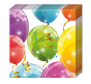 Procos Serwetki "Sparkling Balloons", PROCOS, 33 cm, 20 szt 88150 - Dekoracje i nakrycia stołu na imprezę - miniaturka - grafika 1