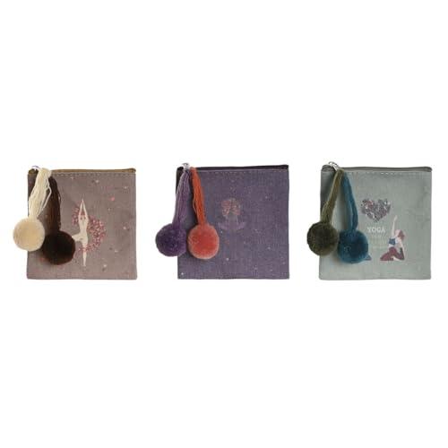 DKD Home Decor Brązowy bordowy zielony portfel do jogi (3 sztuki)