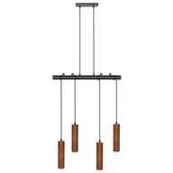 Lampy sufitowe - Lampa wisząca 4-punktowa drewniana ciemna TUTAKI - miniaturka - grafika 1