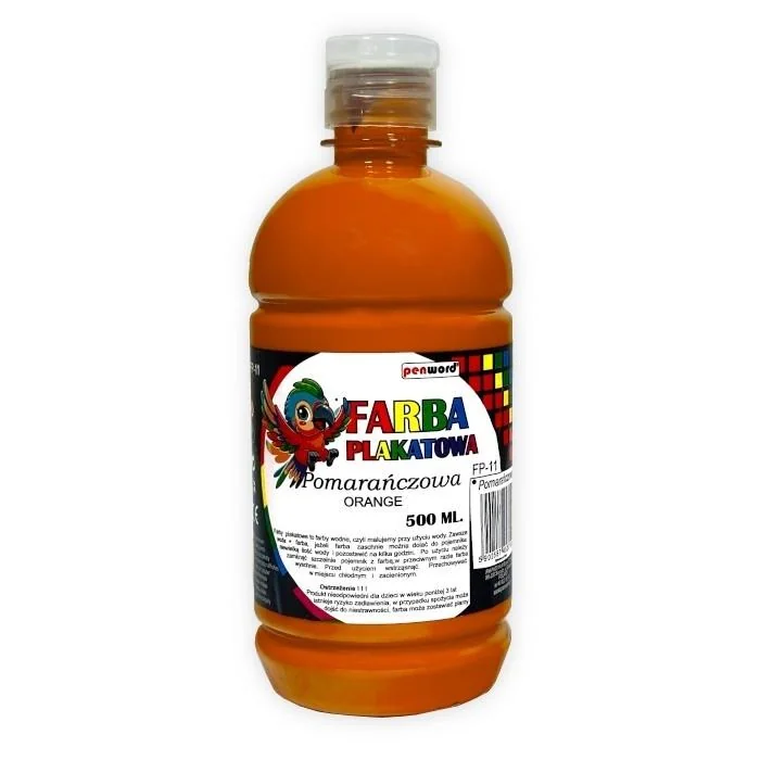 Farba plakatowa Penword 500 ml pomarańczowa butelka