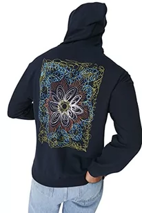 Trendyol Męska bluza z kapturem i napisem, granatowy, XL - Bluzy męskie - miniaturka - grafika 1
