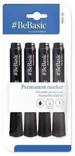 BeBasic Marker permanentny 4szt czarny - Markery permanentne - miniaturka - grafika 1