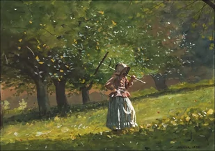Galeria Plakatu, Plakat, Girl with Hay Rake, Winslow Homer, 80x60 cm - Plakaty - miniaturka - grafika 1