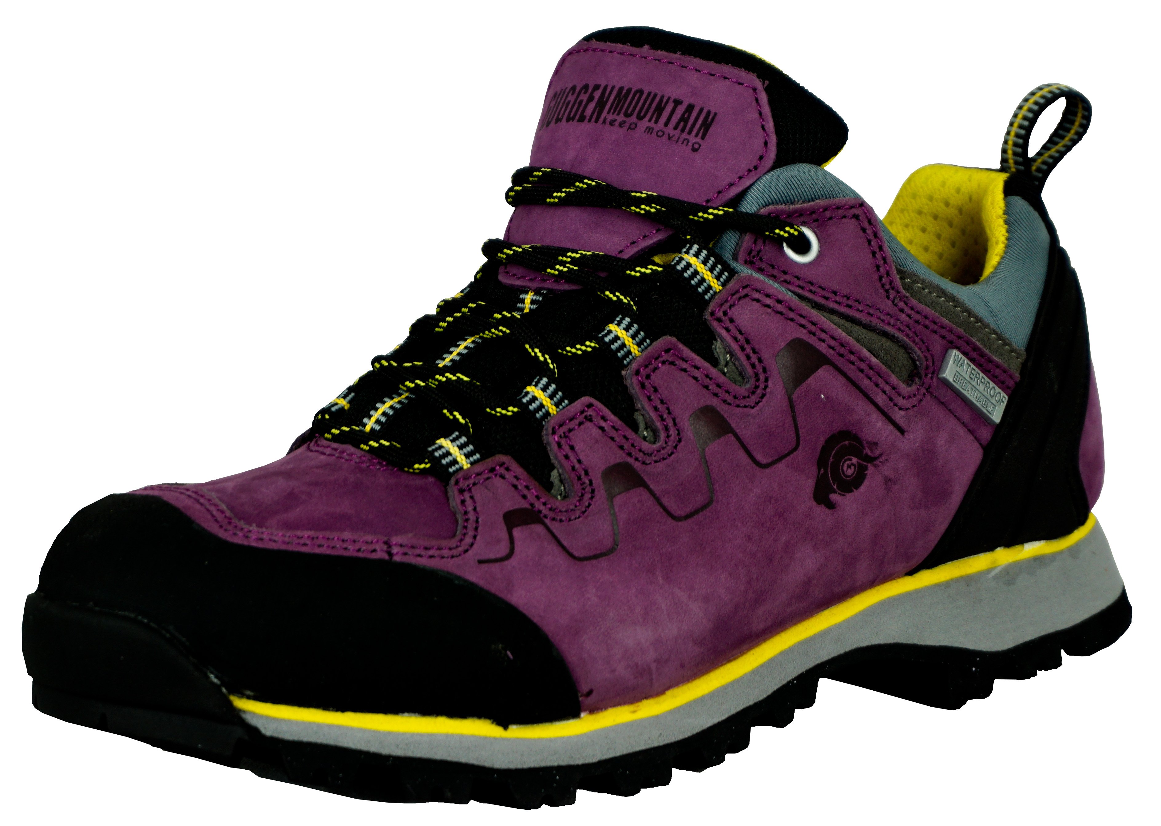 GUGGEN MOUNTAIN PT024 damskie buty trekkingowe buty trekkingowe buty outdoorowe buty trekkingowe buty do chodzenia wodoodporne z membraną i zamszem kolor fioletowy EU 36