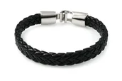 Bransolety męskie - Skórzana Bransoleta Męska Pleciona - miniaturka - grafika 1