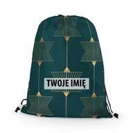 Plecaki worki - WORKO-PLECAK z Twoim imieniem Zielona geometria VII 099 - miniaturka - grafika 1