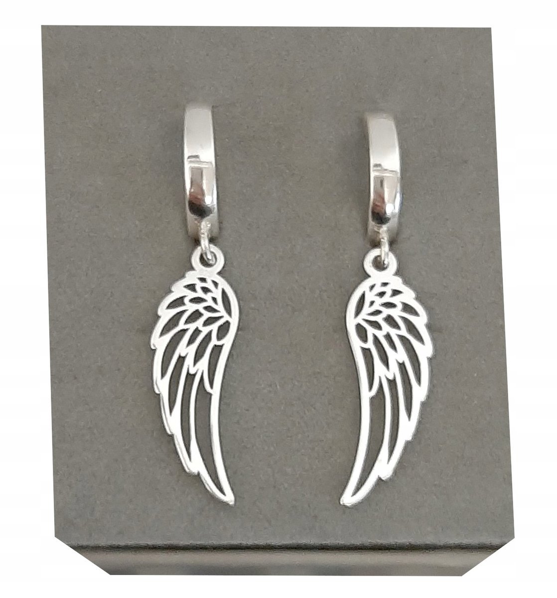 Kolczyki wiszące skrzydła anioła WINGS srebro 925