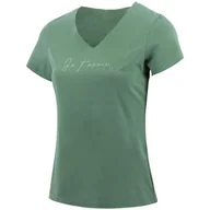 Koszulki jeździeckie - T-Shirt EQUI-THEME Rehane JTM damski zielony, rozmiar: L - miniaturka - grafika 1