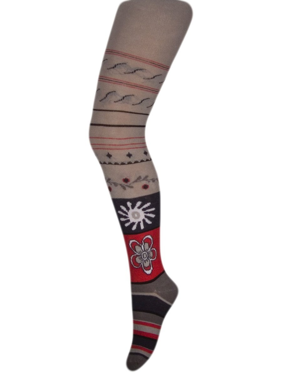 Dziewczęce rajstopy bawełniane kwiatki Milusie r.116/122