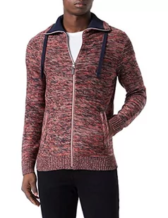 TOM TAILOR Męskie Kardigan 1034638, 30990 - Molten Lava Red Mouline, XXL - Swetry męskie - miniaturka - grafika 1
