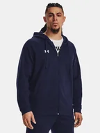 Bluzy męskie - Bluza męska z kapturem rozpinana Rival Fleece Fz Hoodie Under Armour 1379767-410 Granatowy - miniaturka - grafika 1
