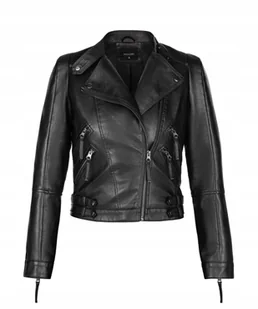 Kurtka Damska Ramoneska M Biker Ekoskóra PUCCINI Czarna KD12303 1 M - Kurtki damskie - miniaturka - grafika 1
