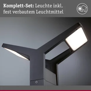 Paulmann Juntea słupek oświetleniowy LED, antracyt, czujnik, 2-punktowa. - Lampy ogrodowe - miniaturka - grafika 3
