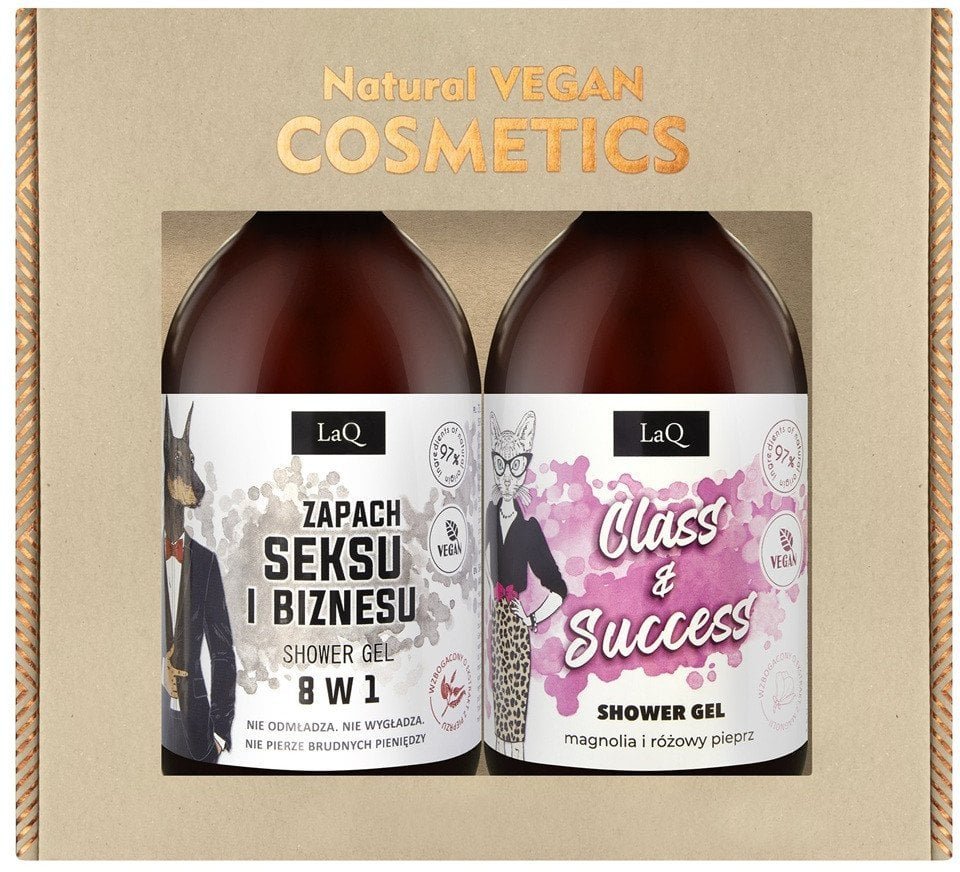 LaQ Pełną parą zestaw Zapach Seksu i Biznesu żel pod prysznic 500ml + Class & Success żel pod prysznic 500ml