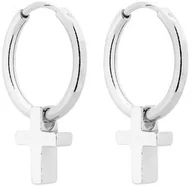 Biżuteria religijna - Srebrne kolczyki koła z krzyżykami - miniaturka - grafika 1