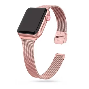 Tech-Protect Bransoleta Thin Milanese do Apple Watch 4 / 5 / 6 / 7 / SE (38 / 40 / 41 mm) Rose Gold - Akcesoria do smartwatchy - miniaturka - grafika 1