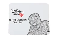 Podkładki pod mysz - Czarny terier rosyjski podkładka pod mysz z psem Art-Dog - miniaturka - grafika 1