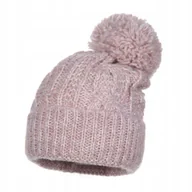 Czapki damskie - Czapka Damska Zimowa Z Pomponem Wywijana Angora 8% Wełna 5% Wełniana Beżowa - miniaturka - grafika 1