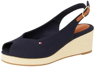 TOMMY HILFIGER Espadryle damskie FLAGA MID WEDGE ESPAD SLINGBACK, NIEBIESKA (Space Blue), 36 UK, Niebieski kosmiczny niebieski, 39 EU - Espadryle damskie - miniaturka - grafika 1